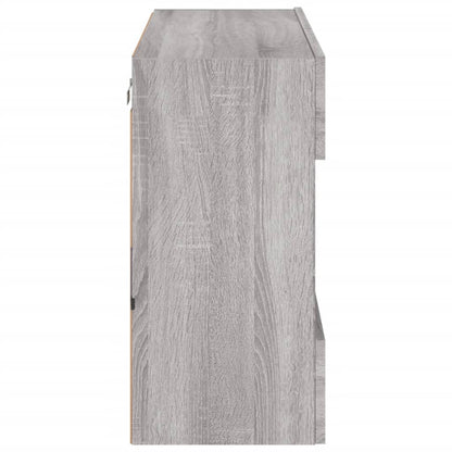 TV-Möbel Sonoma Grå Väggmonterad TV-Bänk LED 78,5x30x60,5 cm