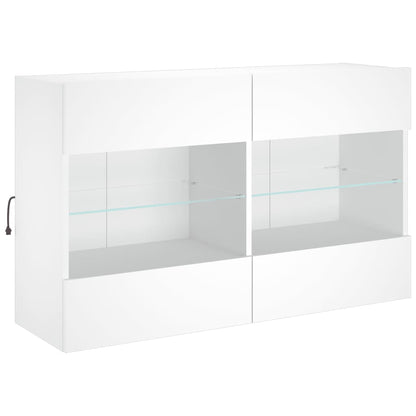 TV-Möbel Vit Väggmonterad TV-Bänk LED 98,5x30x60,5 cm