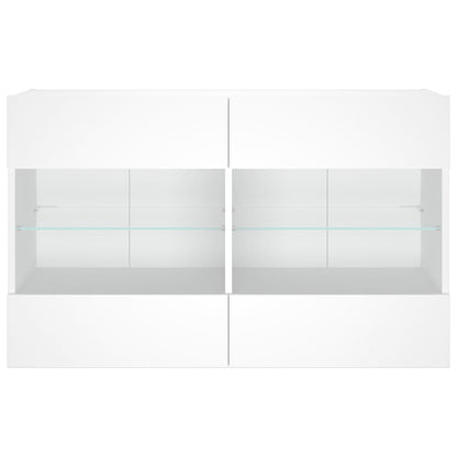 TV-Möbel Vit Väggmonterad TV-Bänk LED 98,5x30x60,5 cm