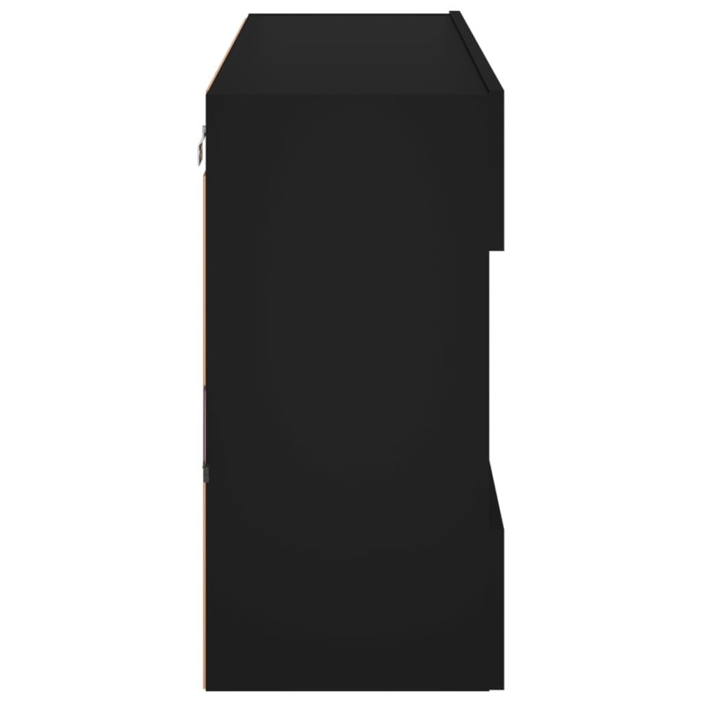 TV-Möbel Svart Väggmonterad TV-Bänk LED 98,5x30x60,5 cm