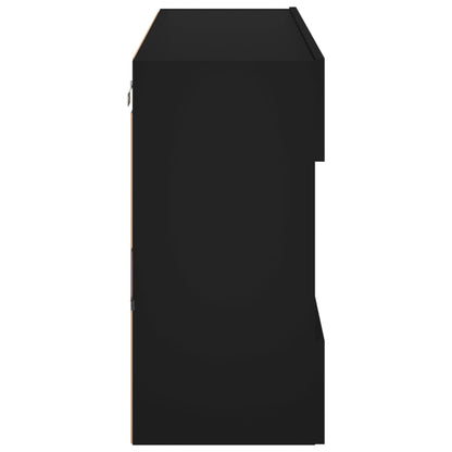 TV-Möbel Svart Väggmonterad TV-Bänk LED 98,5x30x60,5 cm