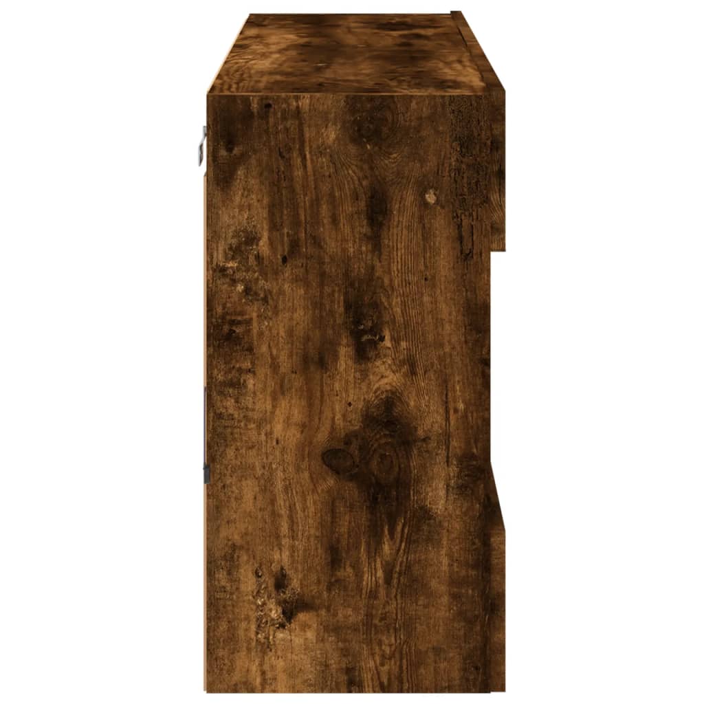 TV-Möbel Rökfärgad Ek TV-Bänk LED 98,5x30x60,5 cm