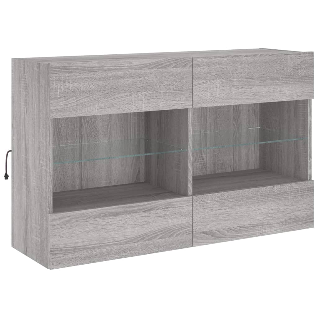 TV-Möbel Sonoma Grå TV-Bänk LED 98,5x30x60,5 cm