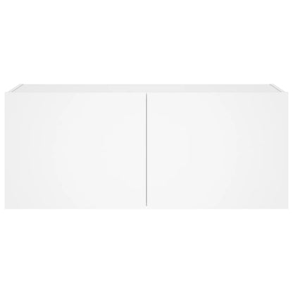 TV-Möbel Vit Väggmonterad TV-Bänk LED 100x35x41 cm