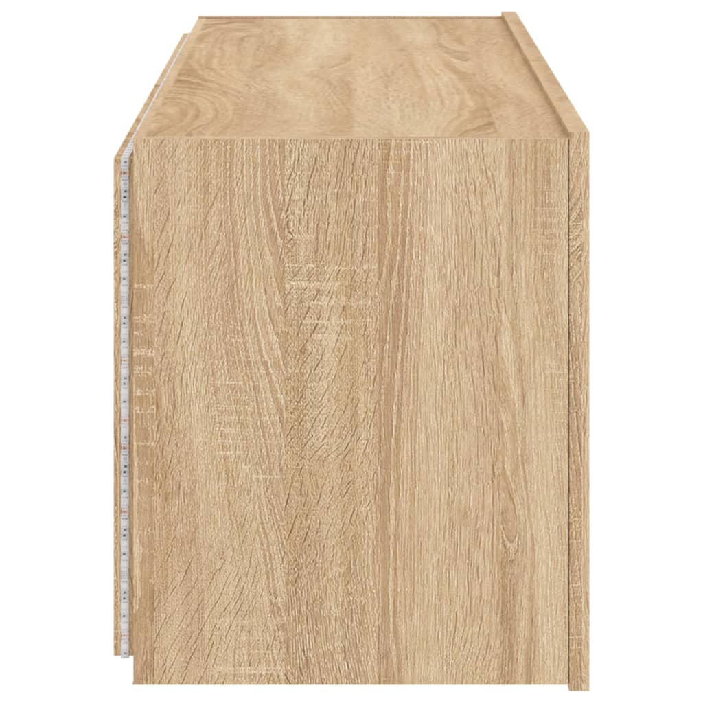 TV-Möbel Sonoma Ek Väggmonterad TV-Bänk LED 100x35x41 cm