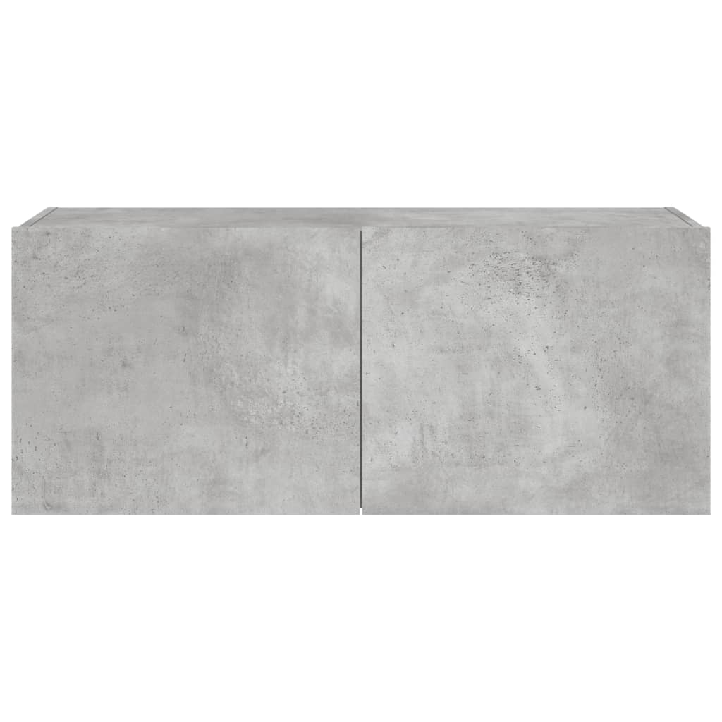 TV-Möbel Betonggrå Väggmonterad TV-Bänk LED 100x35x41 cm