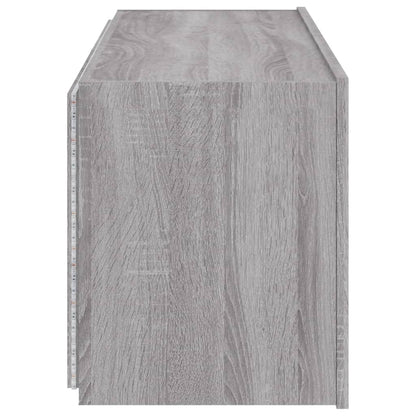 TV-Möbel Sonoma Grå Väggmonterad TV-Bänk LED 100x35x41 cm