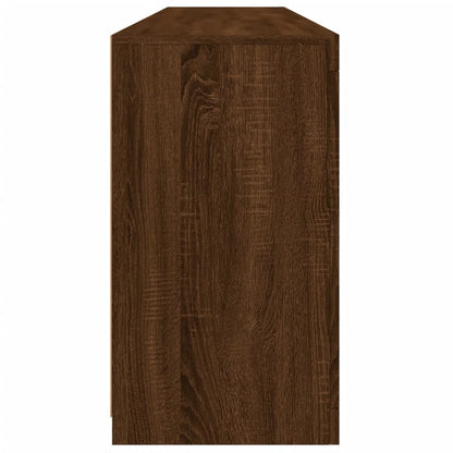 Skänk Brun Ek LED-belysning 162x37x67 cm