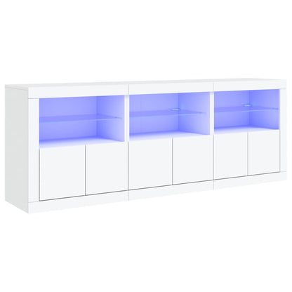 Skänk Vit LED-belysning 181,5x37x67 cm