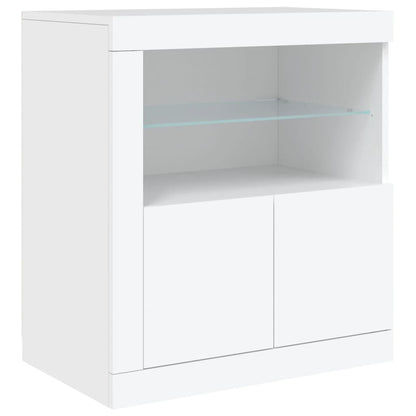 Skänk Vit LED-belysning 181,5x37x67 cm