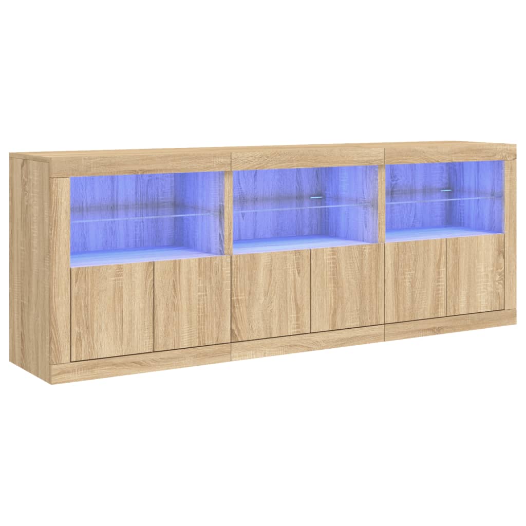 Skänk Sonoma Ek LED-belysning 181,5x37x67 cm