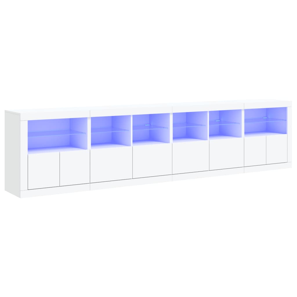 Skänk Vit LED-belysning 283x37x67 cm