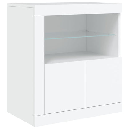 Skänk Vit LED-belysning 283x37x67 cm