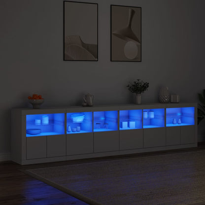 Skänk Vit LED-belysning 283x37x67 cm
