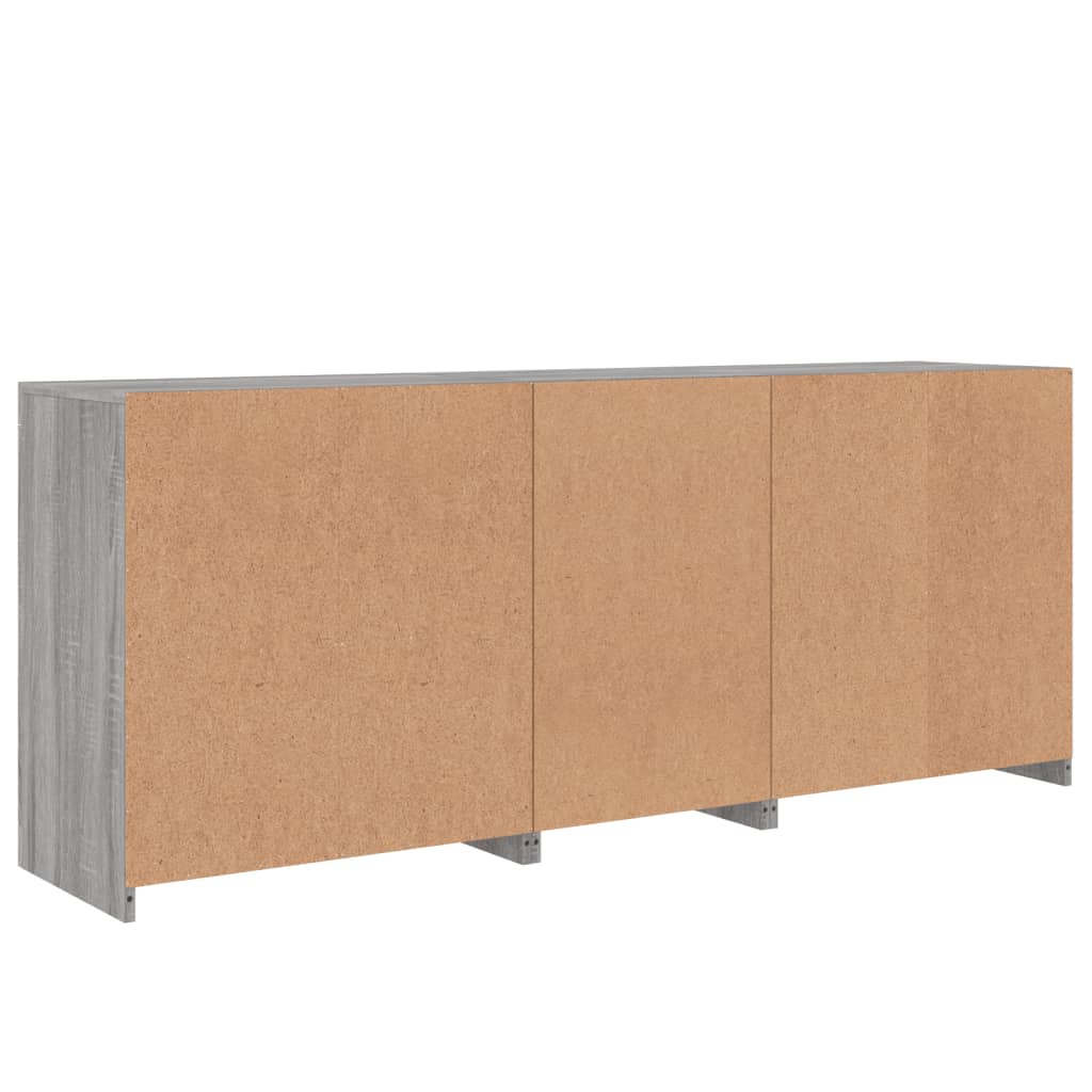 Skänk Sonoma Grå LED-belysning 162x37x67 cm