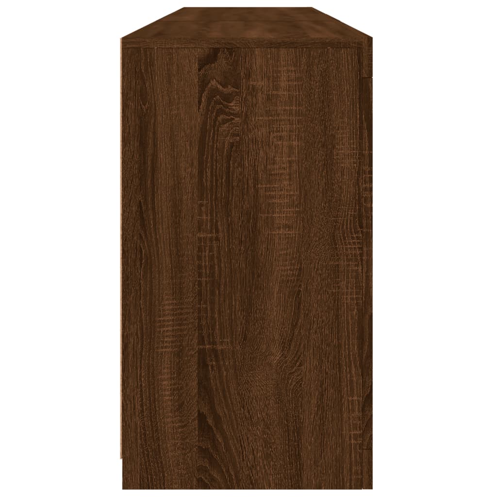 Skänk Brun Ek LED-belysning 162x37x67 cm