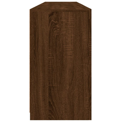 Skänk Brun Ek LED-belysning 162x37x67 cm