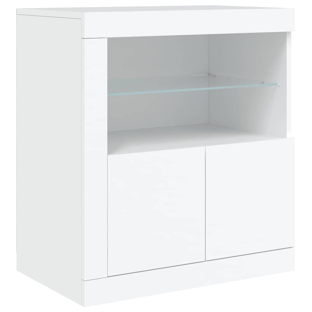 Skänk Vit LED-belysning 181,5x37x67 cm