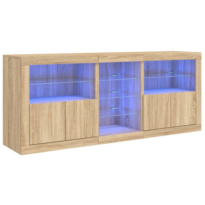 Skänk Sonoma Ek LED-belysning 181,5x37x67 cm