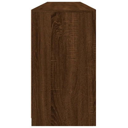 Skänk Brun Ek LED-belysning 181,5x37x67 cm