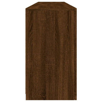 Skänk Brun Ek LED-belysning 164x37x67 cm