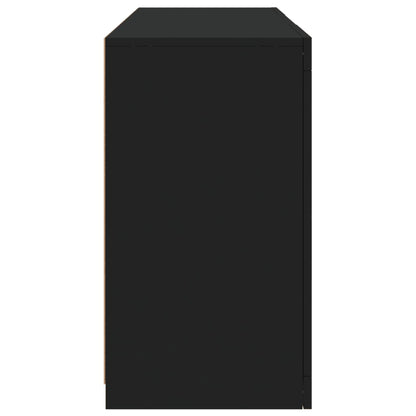 Skänk Svart LED-belysning 123x37x67 cm