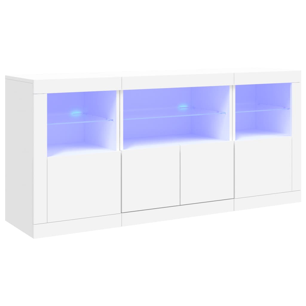 Skänk Vit LED-belysning 142,5x37x67 cm