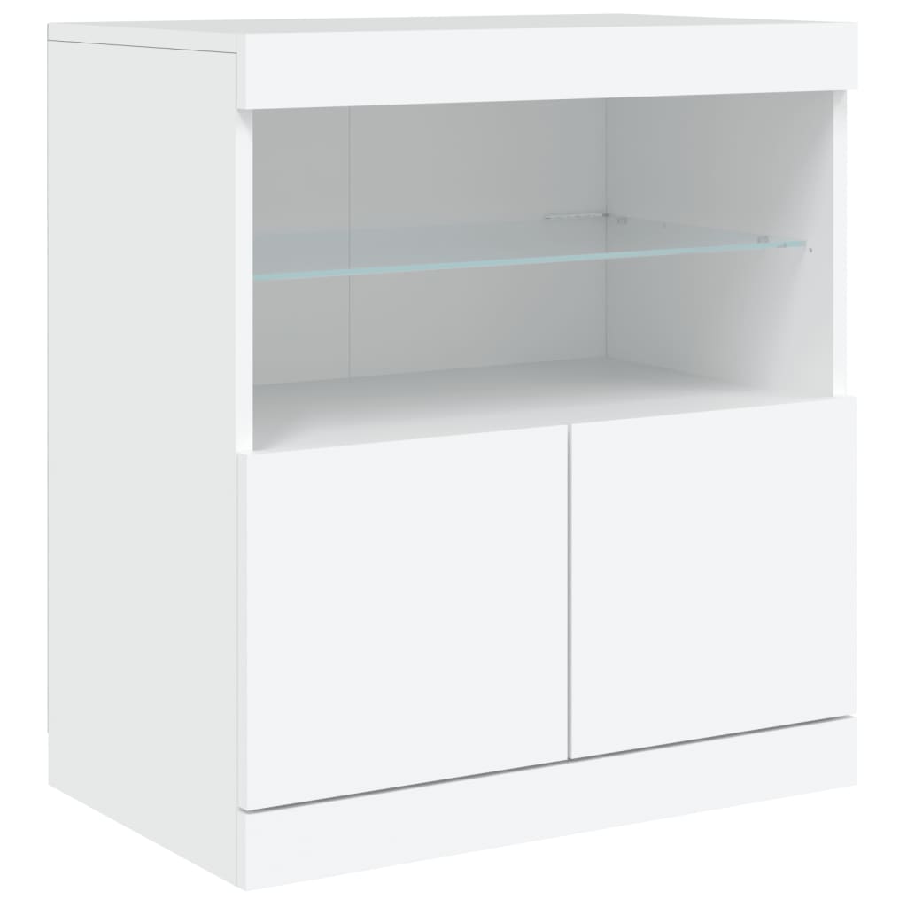 Skänk Vit LED-belysning 142,5x37x67 cm