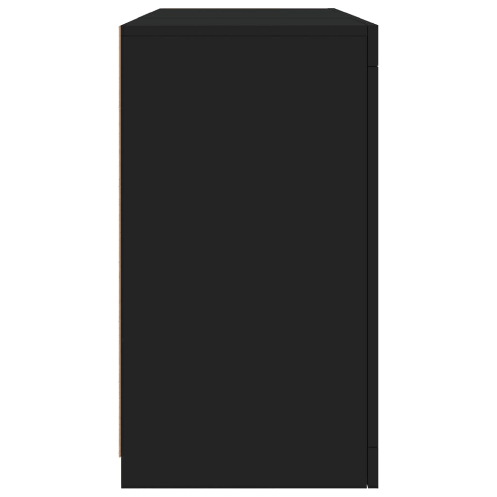 Skänk Svart LED-belysning 123x37x67 cm