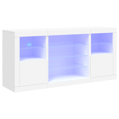 Skänk Vit LED-belysning 142,5x37x67 cm