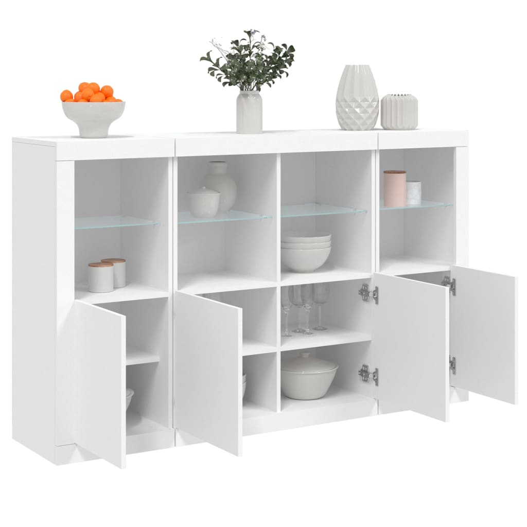 Skänk Vit LED-belysning 3 st