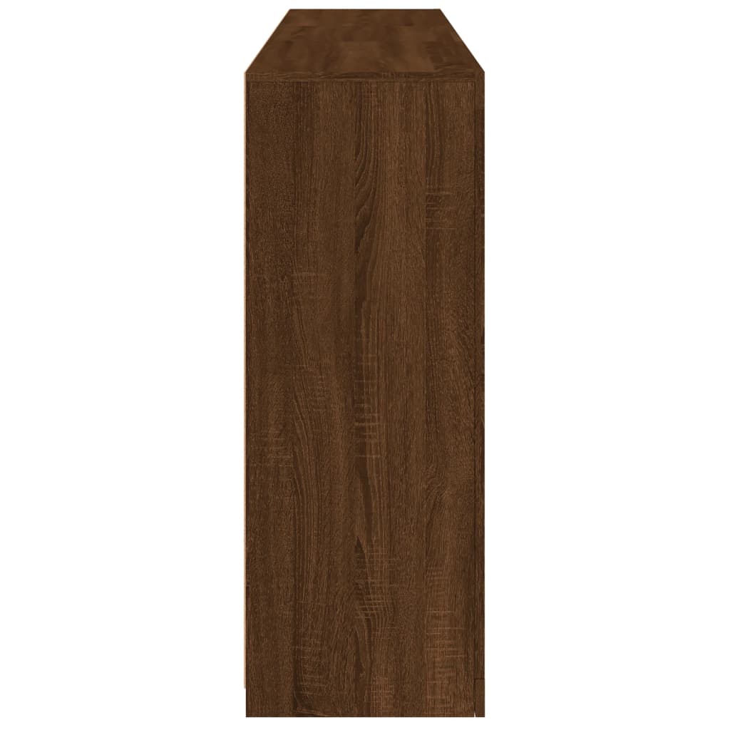 Skänk Brun Ek LED-belysning 162x37x100 cm