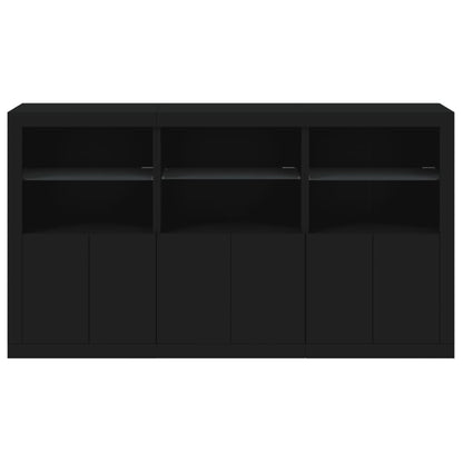 Skänk Svart LED-belysning 181,5x37x100 cm