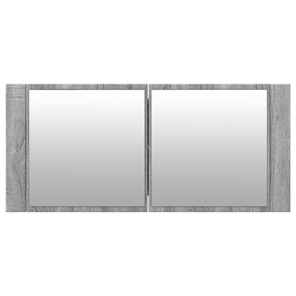 Badrumsspegel Spegelskåp LED Sonoma Grå 100x12x45 cm