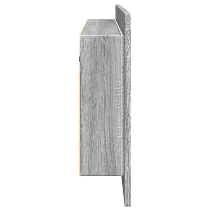 Badrumsspegel Spegelskåp LED Sonoma Grå 100x12x45 cm