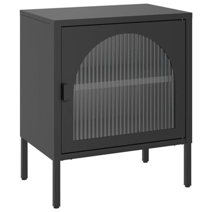 Sängbord 2 st svart 50x35x60 cm glas och stål