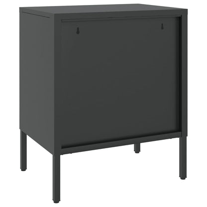 Sängbord 2 st svart 50x35x60 cm glas och stål