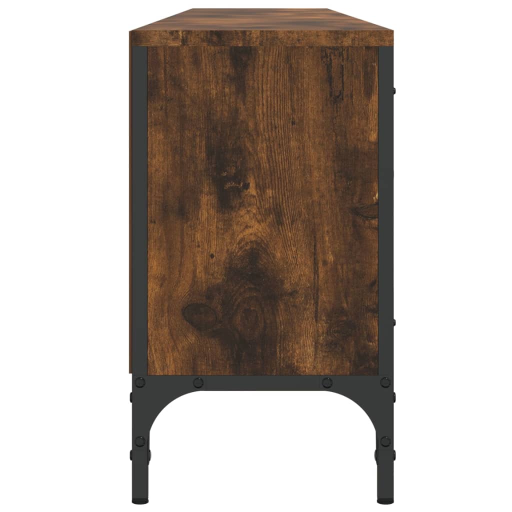 TV-Möbel Rökfärgad Ek TV-Bänk med låda 200x25x44 cm