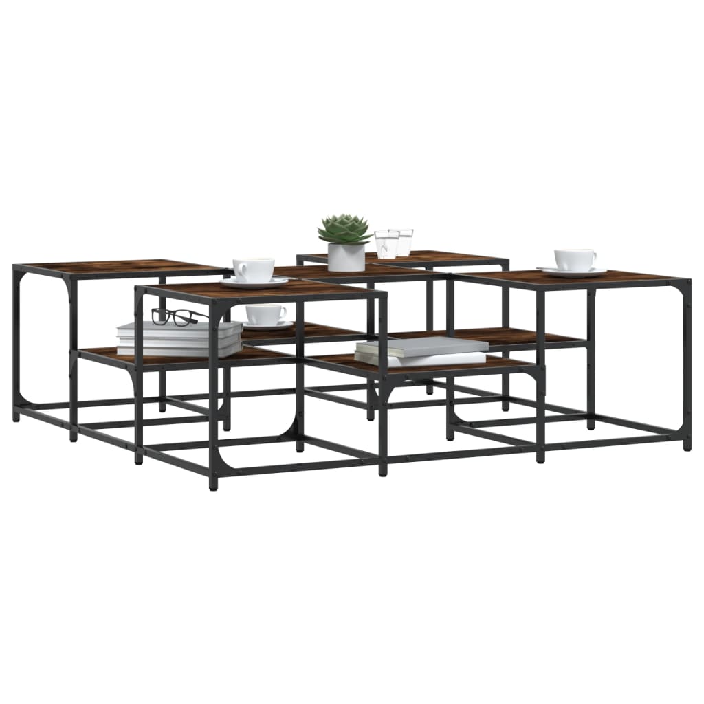 Soffbord Rökfärgad Ek 121x121x40 cm