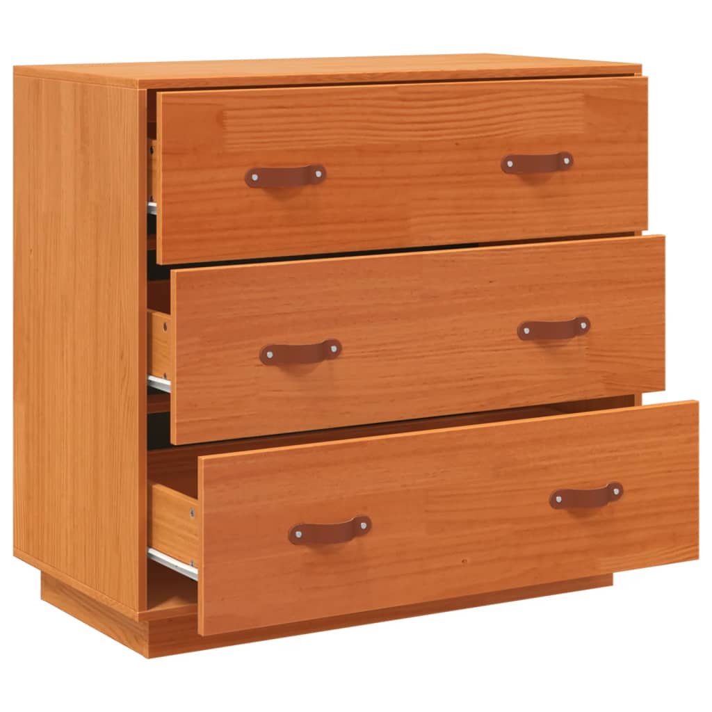 Skänk Brun vaxbrun 80x40x75 cm massiv furu