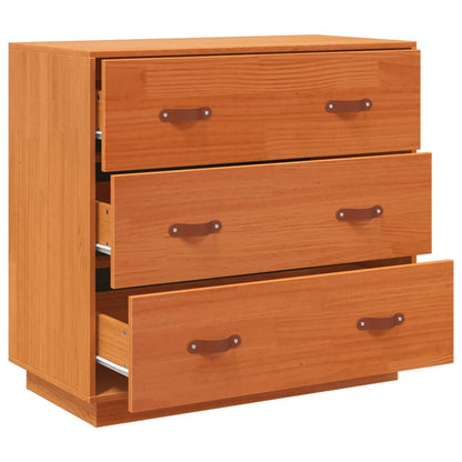 Skänk Brun vaxbrun 80x40x75 cm massiv furu