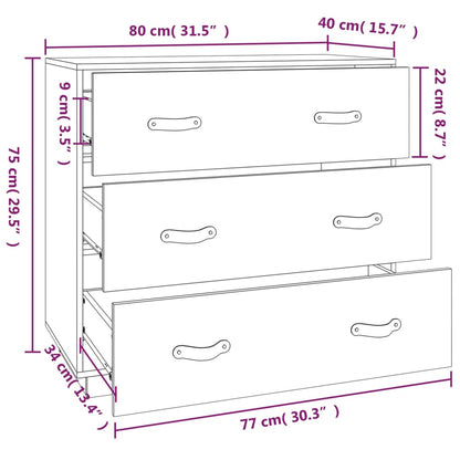 Skänk Brun vaxbrun 80x40x75 cm massiv furu