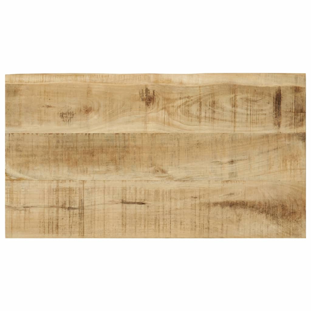 Sidobord Svart 3 st med levande kant massivt mangoträ