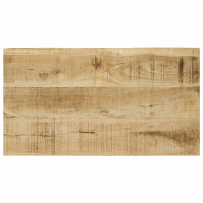 Sidobord Svart 3 st med levande kant massivt mangoträ