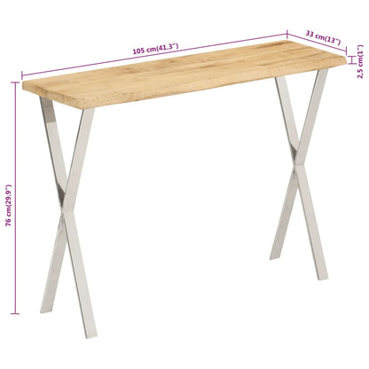 Avlastningsbord Konsollbord Trä med levande kant 105x33x76 cm massivt mangoträ