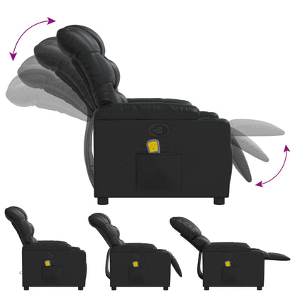 Elektrisk Massagefåtölj Svart konstläder