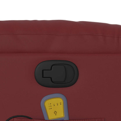 Elektrisk Massagefåtölj Vinröd konstläder