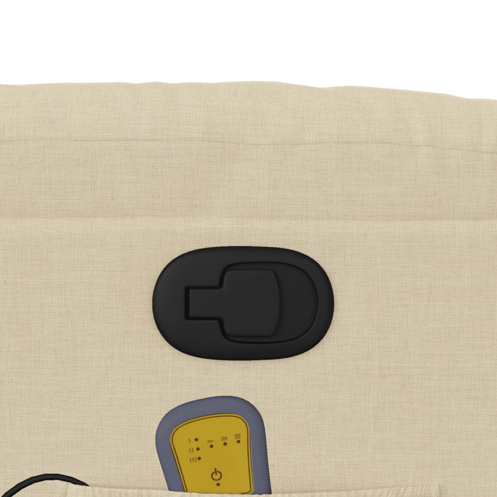 Elektrisk Massagefåtölj Gräddvit tyg