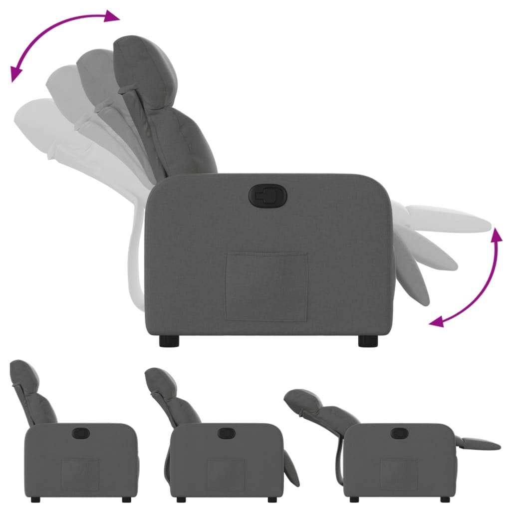 Fåtölj Mörkgrå Reclinerfåtölj tyg