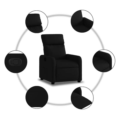 Fåtölj Svart Reclinerfåtölj tyg